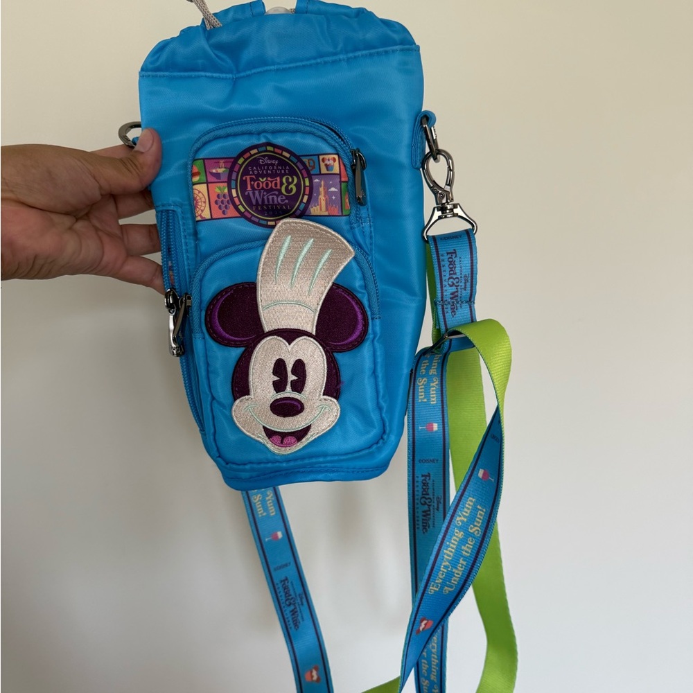 Disney Blue Crossbody Bag with Mickey Chef Patch